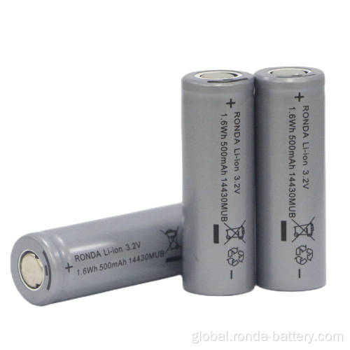 14430 Battery for Electrical Equipment IFR14430-500mAh 3.2V Cylindrical LiFePO4 Battery Factory